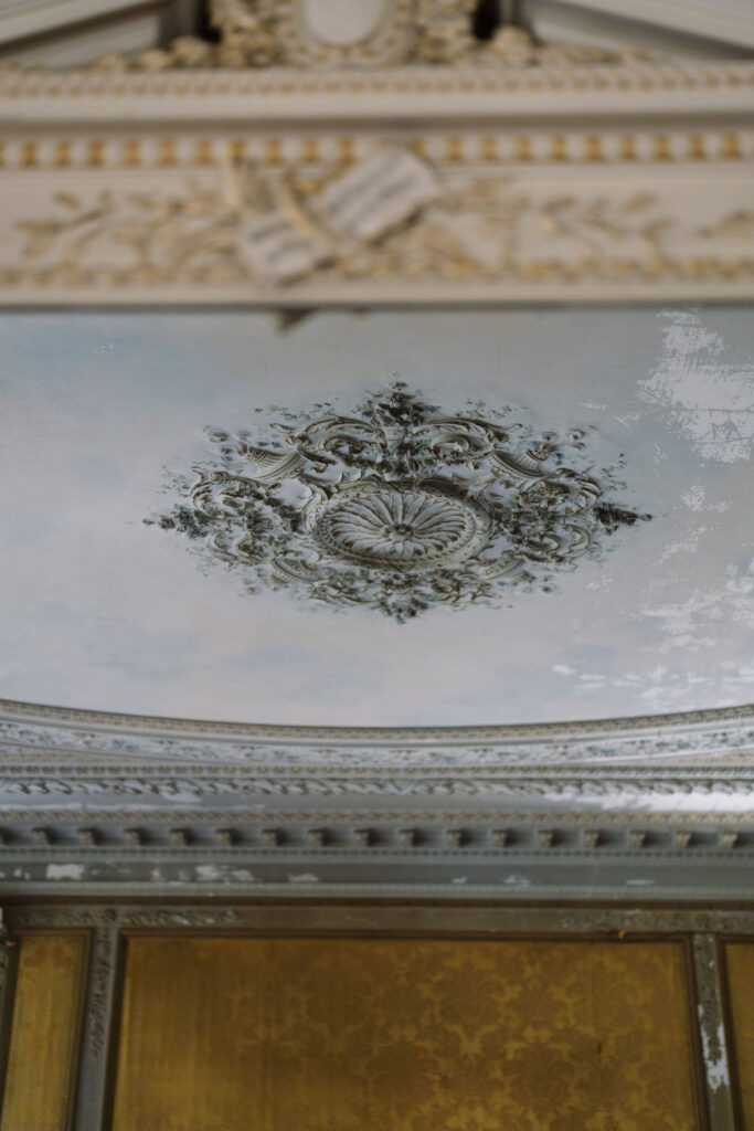 decorative molding ceiling in mansion